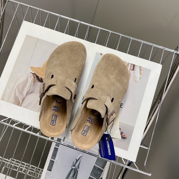 Birkenstock Boston Suede Taupe - Picture 1 of 5